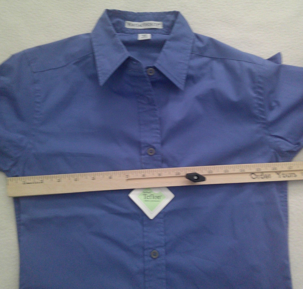 Port Authority Women’s Long Sleeve Blue Purple Collared Top Blouse Size XS NWT