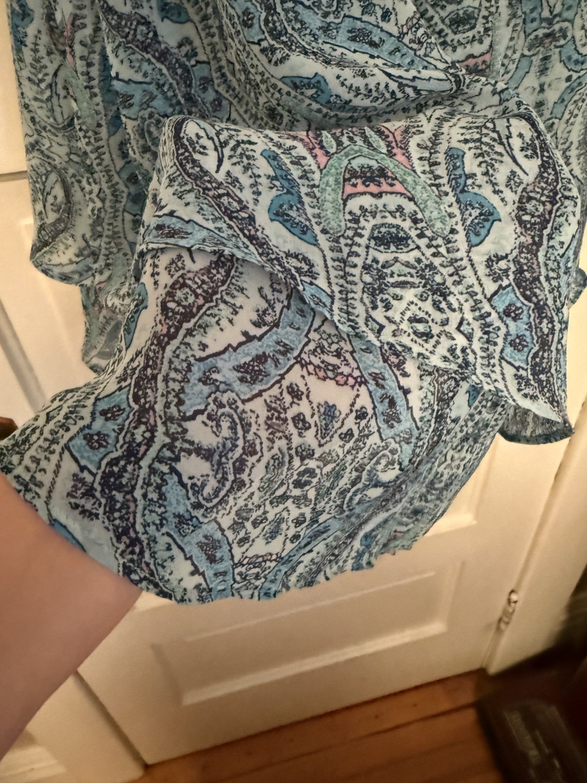 Lane Bryant Teal Patterned Chiffon Swing Tank Sleevless Size 20