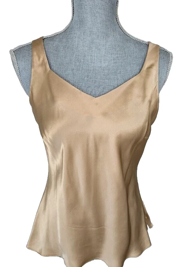 Talbots Pure Beige Silk Shell Tank Cami, 6, NWOT