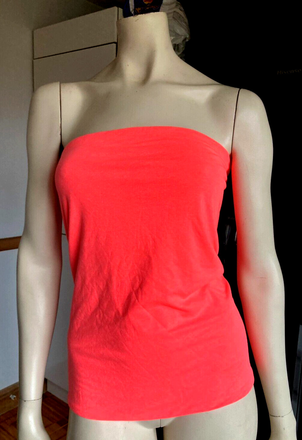 BNWT Ladies NEXT Bright FLUORESCENT Hot NEON CORAL Pull On BOOB Tube Sun Top 20