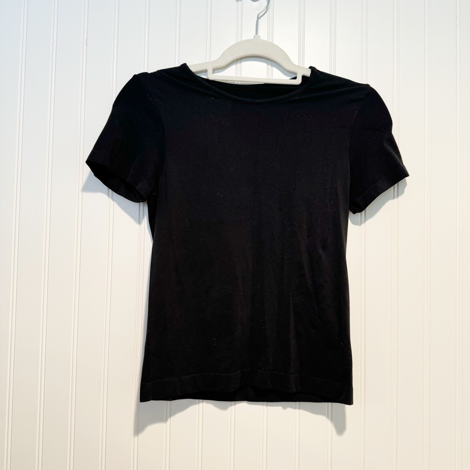 Skims Black Soft Smoothing Seamless T Shirt Size Large