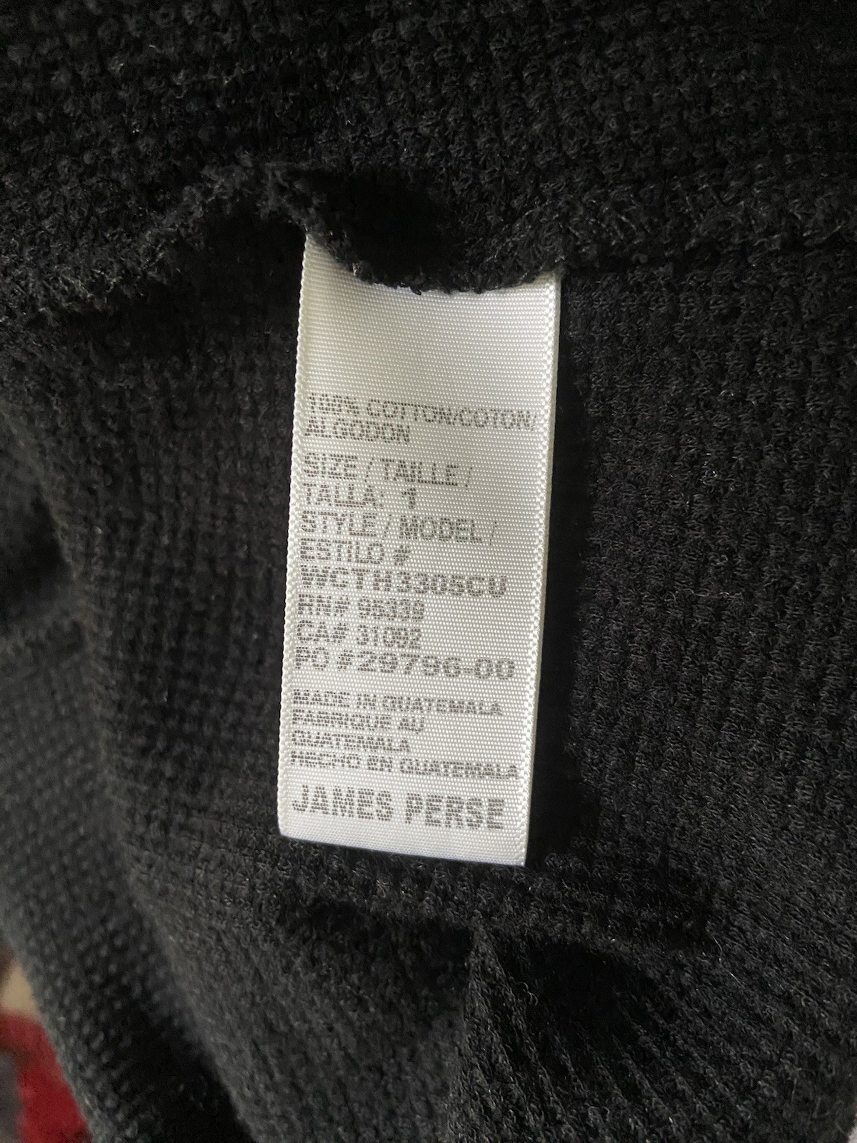 Standard James Perse Black Thermal Size 1