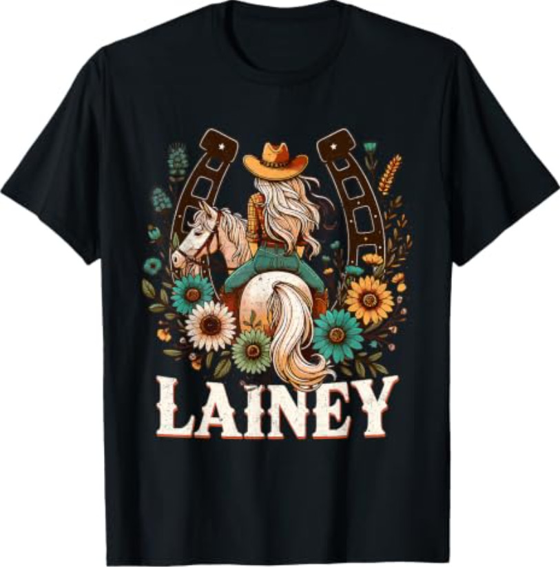 Lainey Name Girl Personalized Name Cowgirl T-Shirt