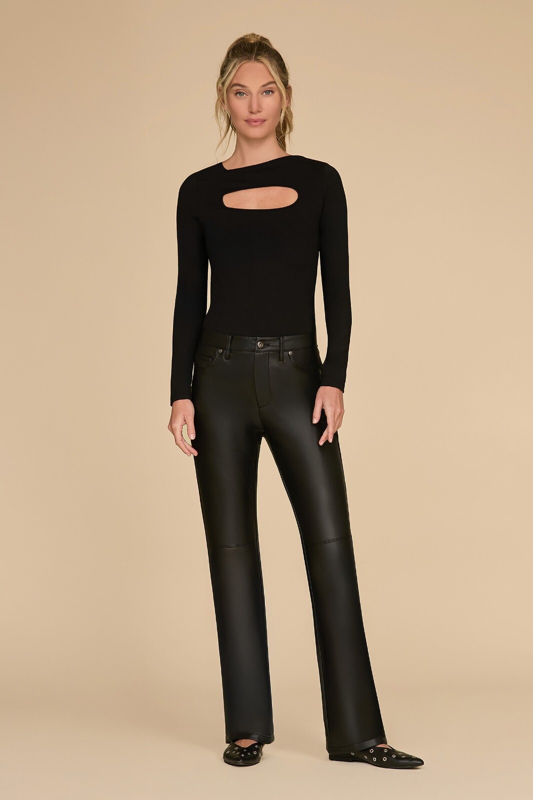 Jada Cut Out Long Sleeve Top – Black and Espresso THE NOLI SHOP