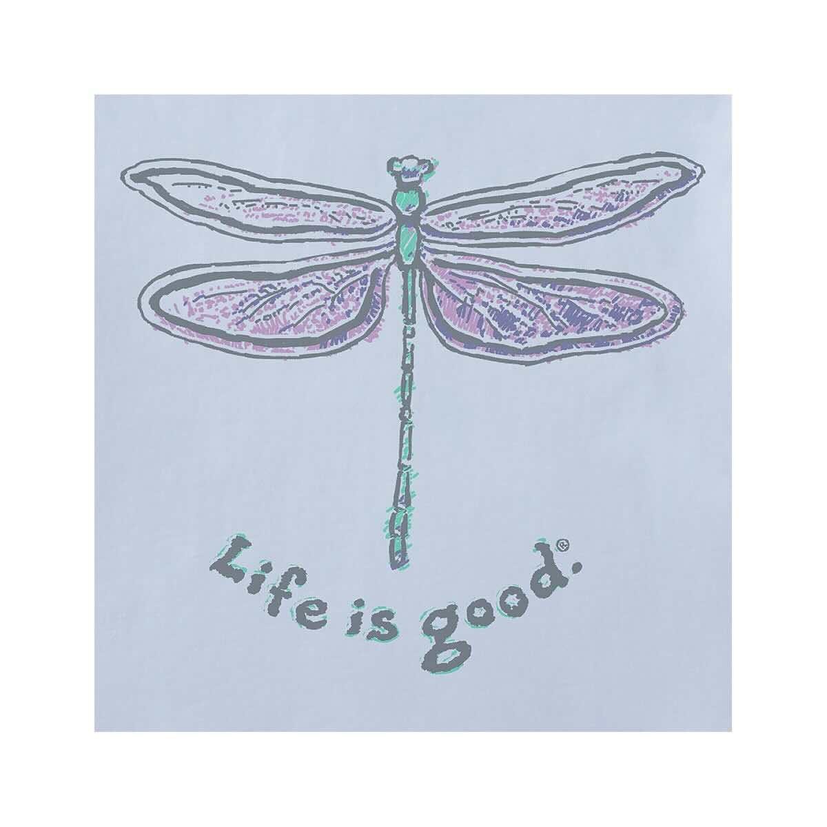 Medium NWOT Women’s Life is Good Pencil Dragonfly Blue SS Crusher LITE Vee