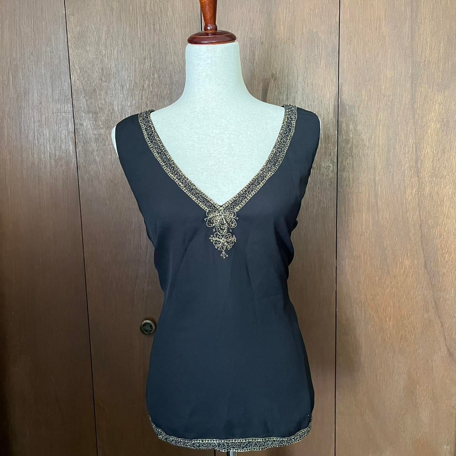Ralph-lauren Women’s Black and Gold Blouse