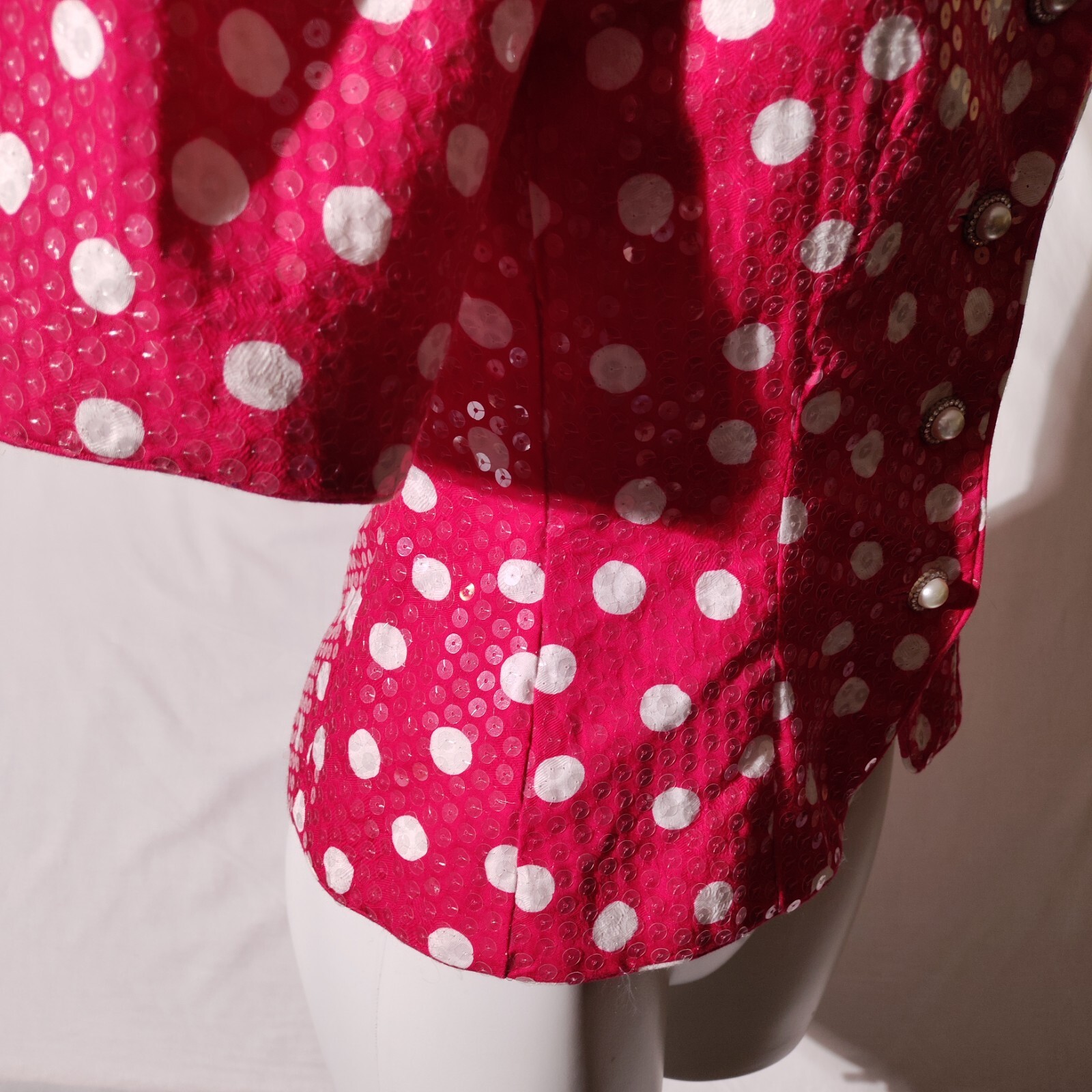 Rickie Freeman for Teri Jon Pink White Polka Dot Fun Vintage Size 4 100% Cotton