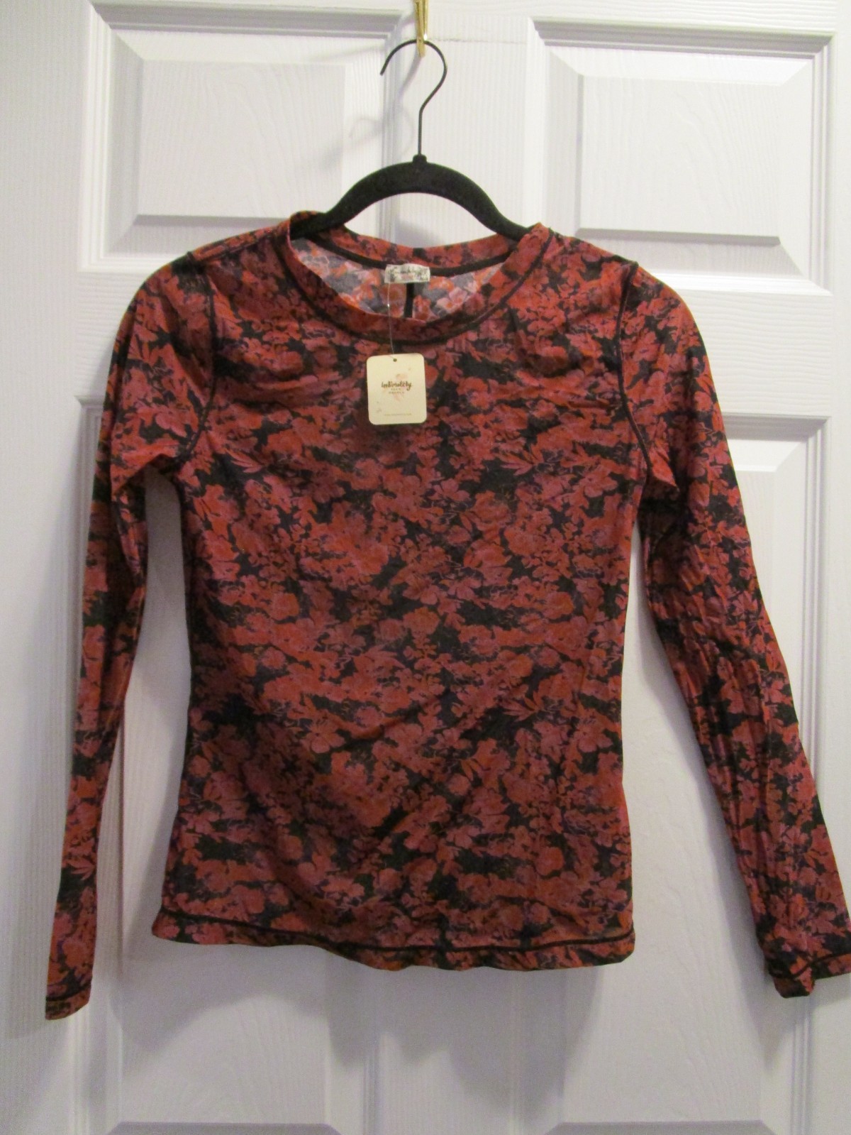 FREE PEOPLE INTIMATELY TERRA COTTA L/S LAYER TOP SIZE MEDIUM NEW
