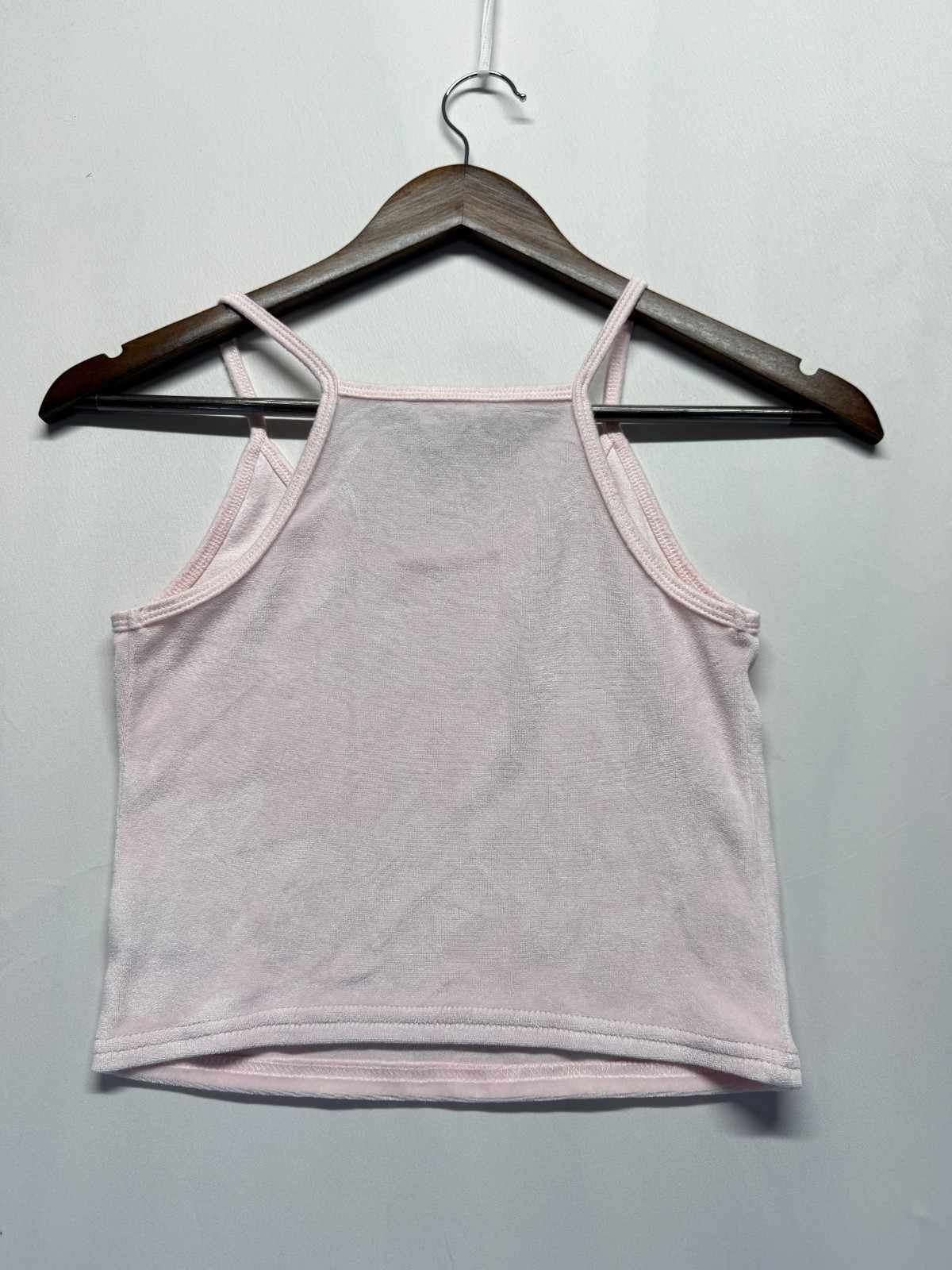 Bebe Cropped Tank Top Womens Small Pastel Pink Embellished Rhinestone Stretch