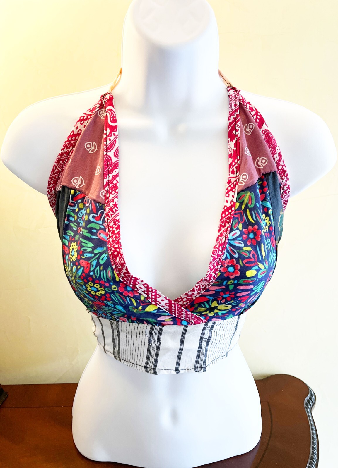 Halter Neck Top Handmade Boho Festival Backless Top Summer Hippie Beach Dress
