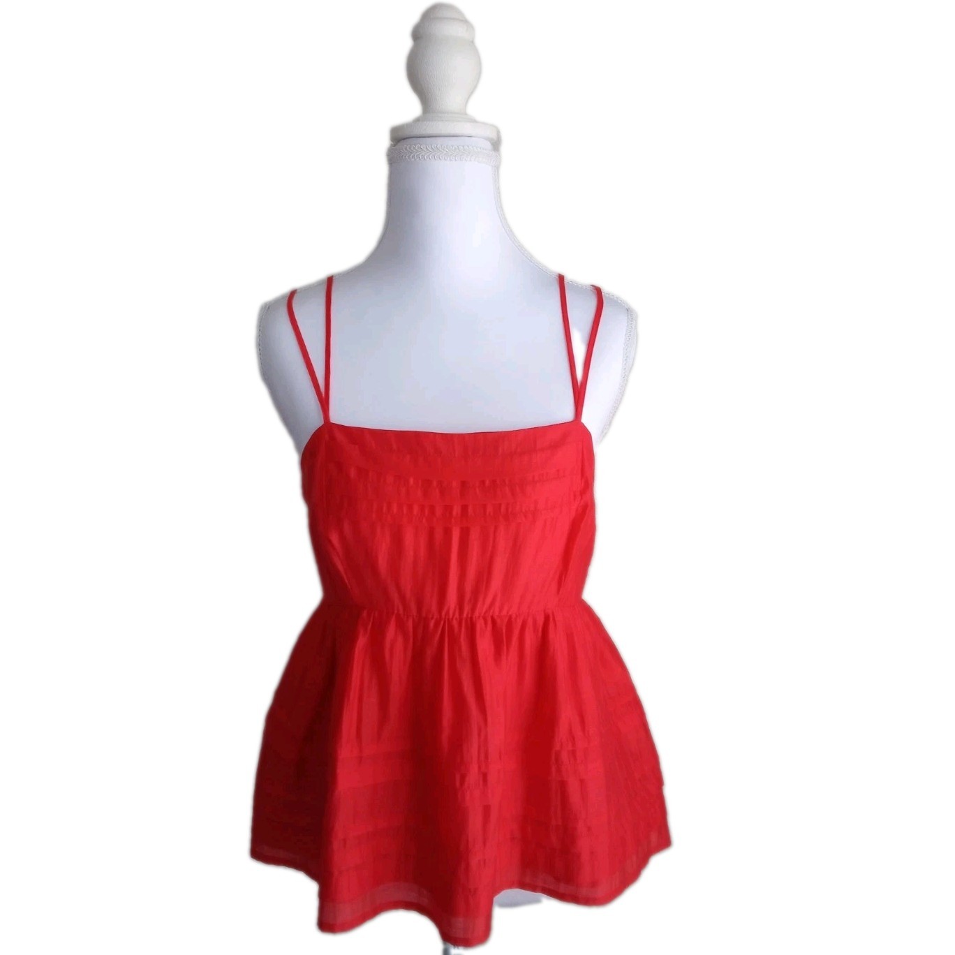 Evolutionary Top Women’s L Red Babydoll Ruffle Tiered Y2k Fairycore Whimsigoth