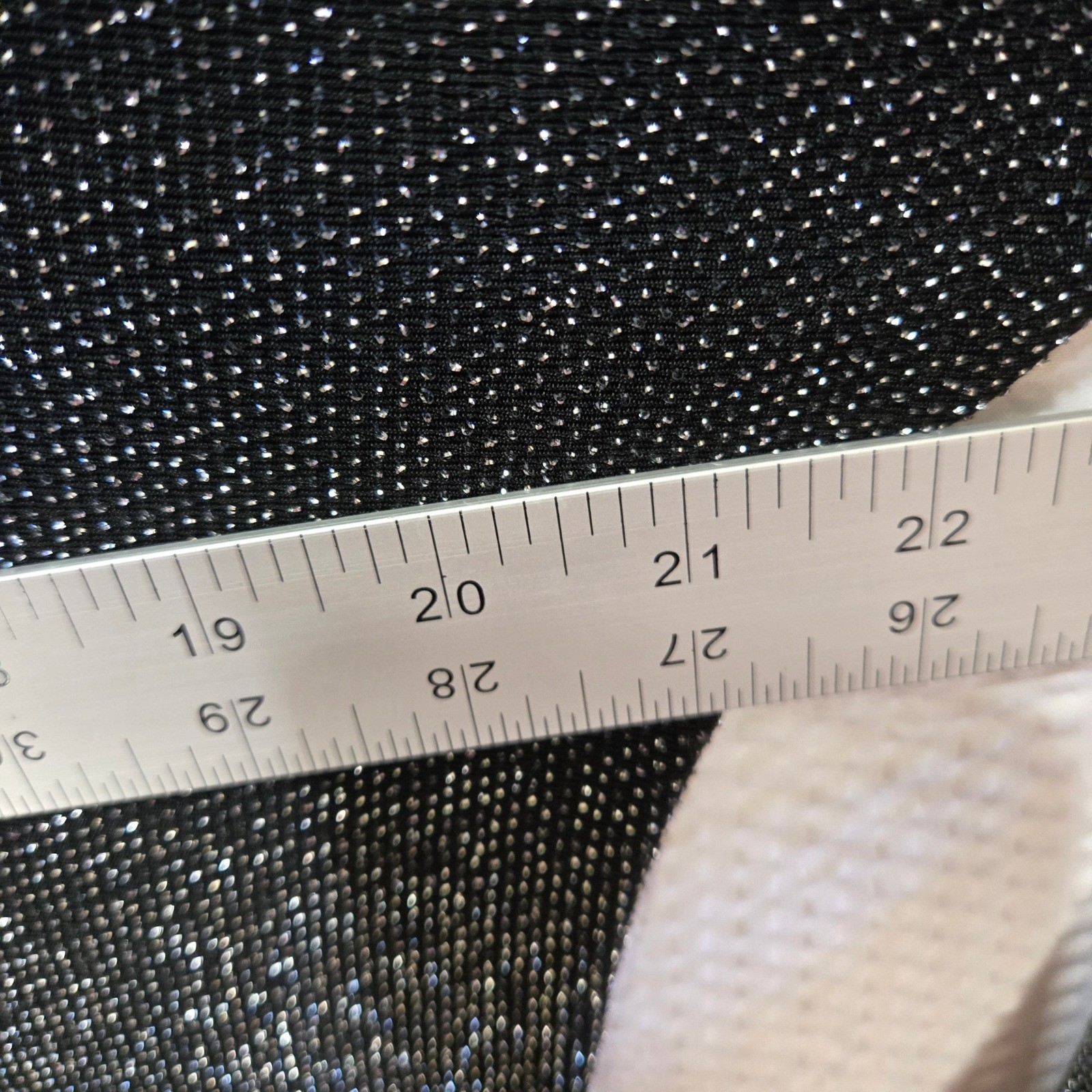 Notations Clothing Co Womens Large Black Silver Metallic Sparkle Slinky Top L