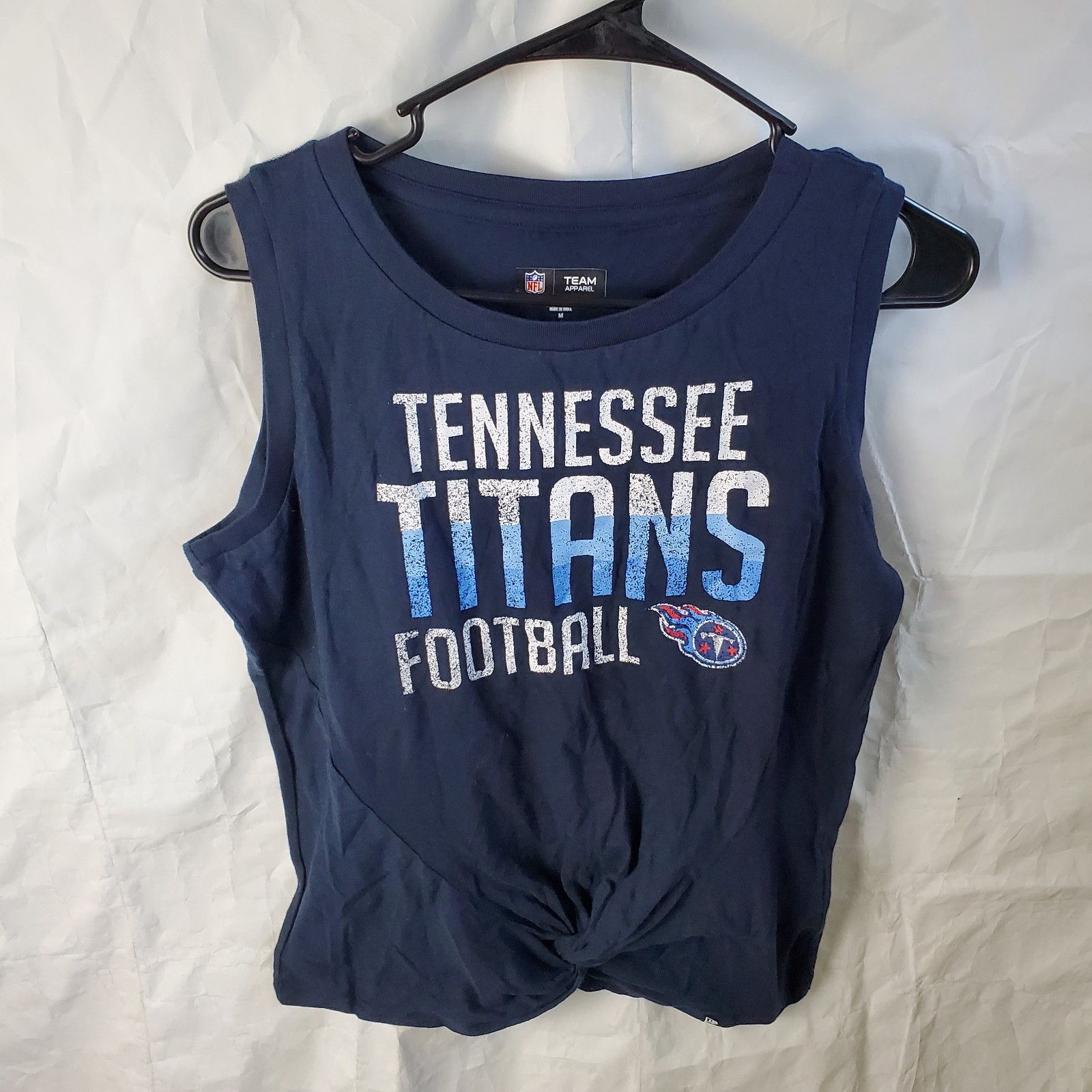 NFL Team Apparel Shirt Women’s M Blue Tank Top Tennessee Titans Bottom Tie New