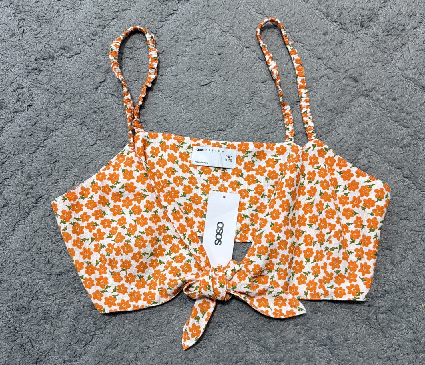 ASOS Cropped Floral Print Tank Size 8 NWT
