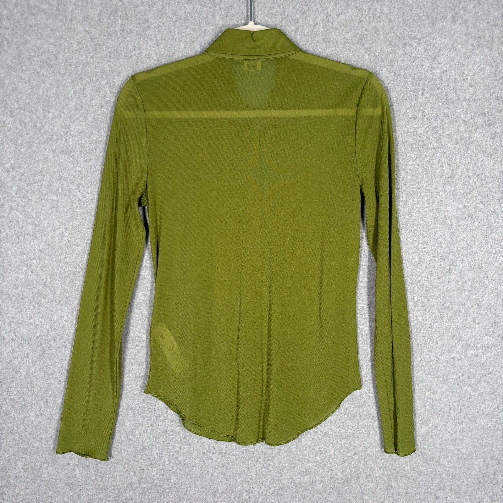 Aritzia Wilfred Mesh Sheer Button Down Shirt Medium Green Festival Minimalist