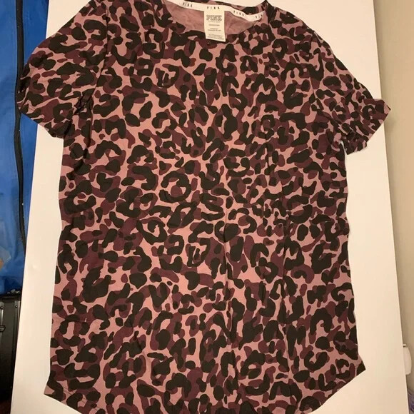 VICTORIA SECRET PINK Perfect Crew TEE T-SHIRT XS S L XL NEW Logo Cotton Tie Dye