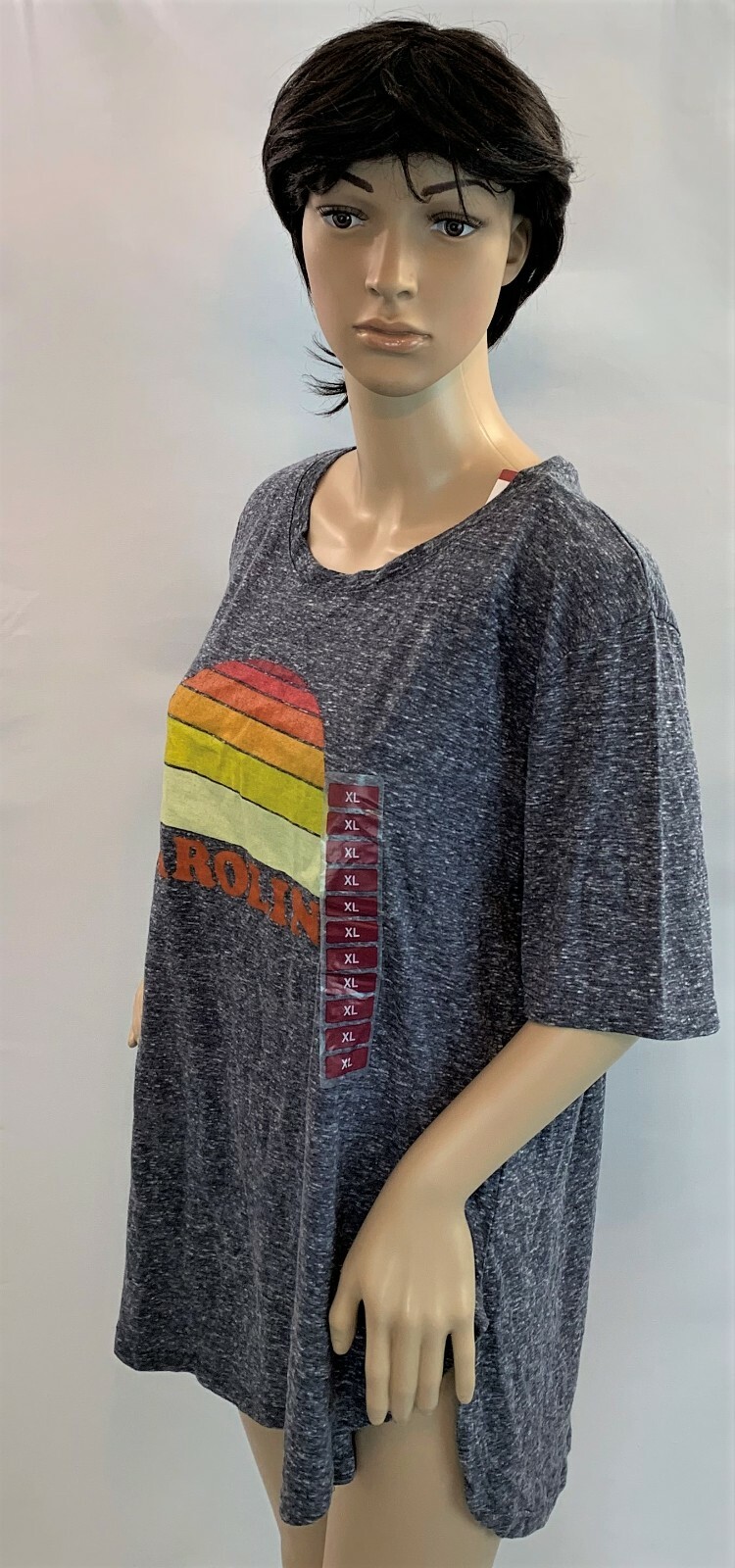 ROYCE BRAND Short sleeve Navy CAROLINA front graph Long T-shirt,size XL