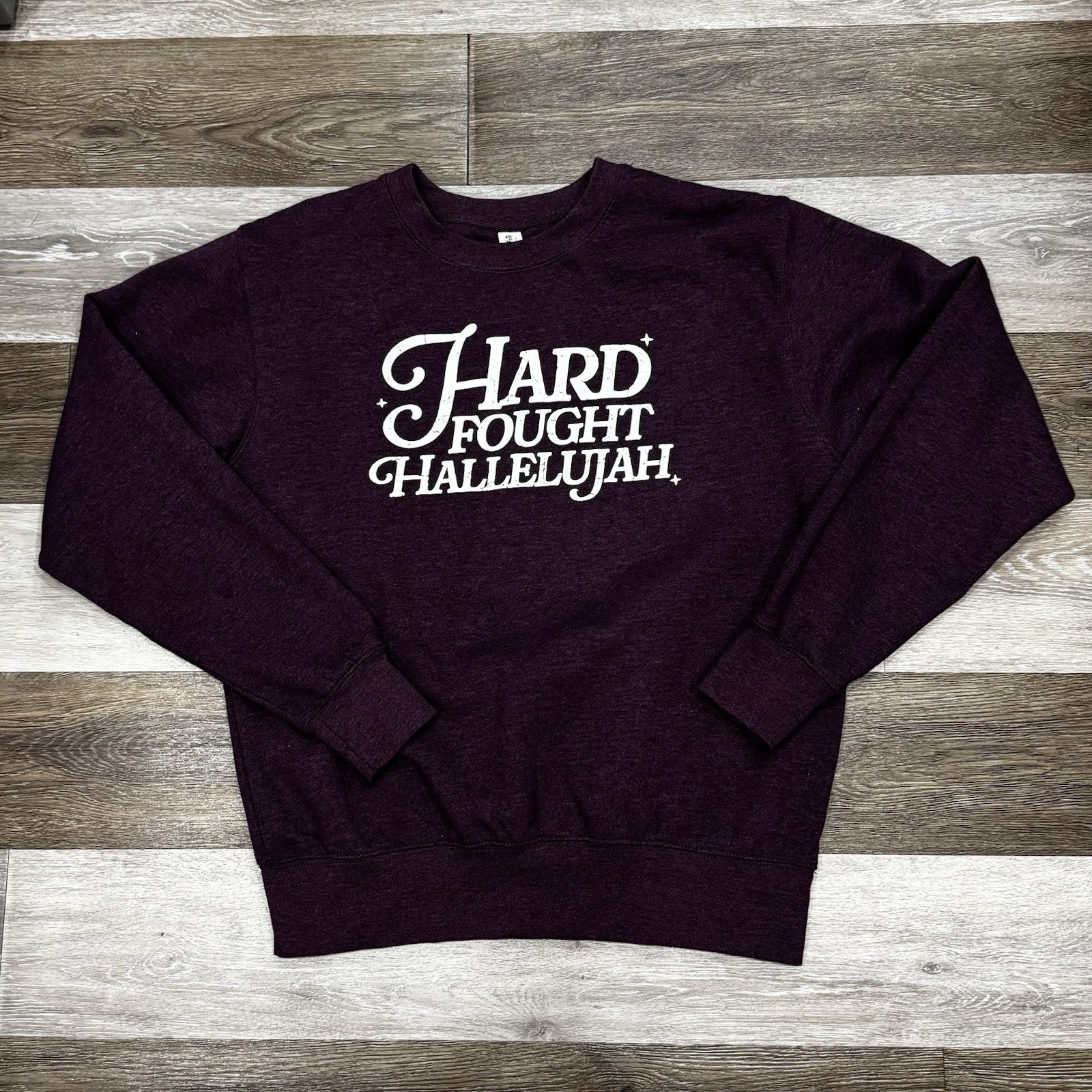 LOVE & FAITH Sweatshirt Sz Medium Unisex “Hard Fought Hallelujah” Christian EUC!