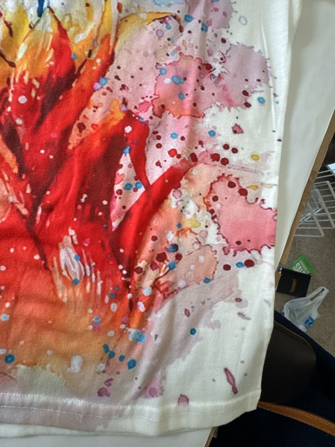 MISSLOOK Hummingbird and Flower Watercolor Print T-Shirt