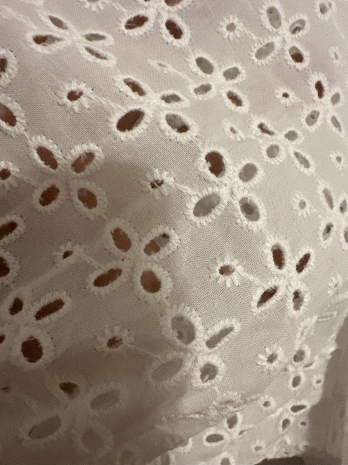 White Cotton Eyelet Embroidery Top by Lane Bryant Size 10/12