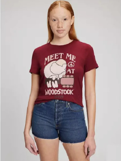 GAP Shirt XL NEW Burgundy Retro Woodstock 1969