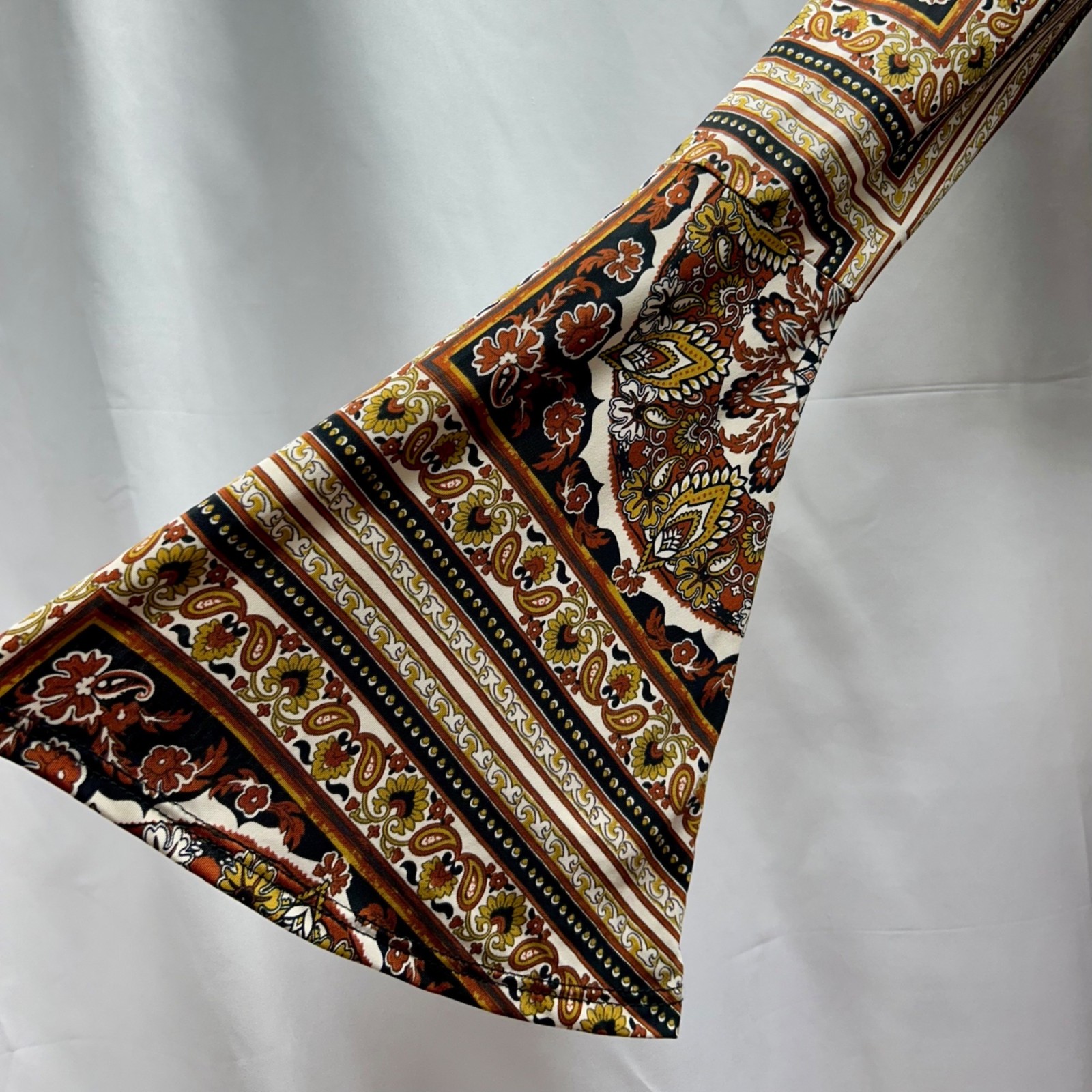 Boho Paisley Print Wrap Top With Bell Sleeves & Tie Back By Windsor S