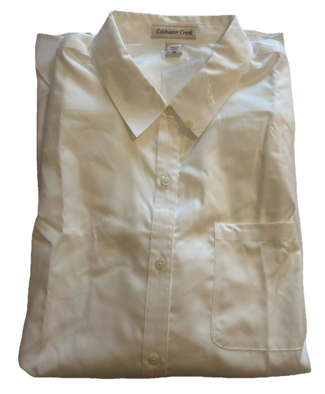 NWT Coldwater Creek Womens Plus Sz 2X Shirt Cotton Anytime Easy Care Button Down