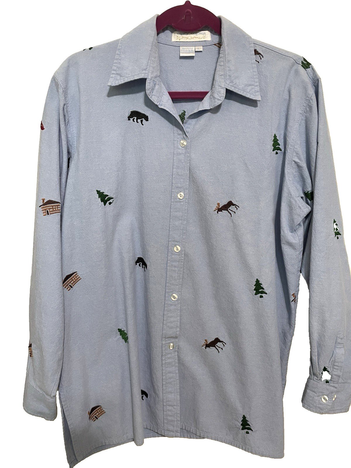 Casey Coleman cotton north woods shirt, buttons, long slvs, l/xl