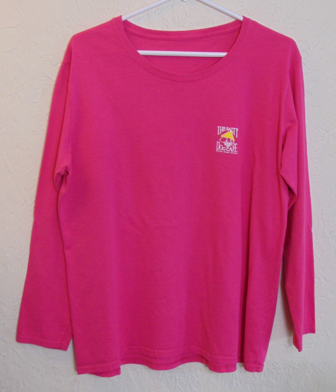 The Salty Dog Cafe Womens Long Sleeve Pink T-Shirt L Hilton Head South Carolina
