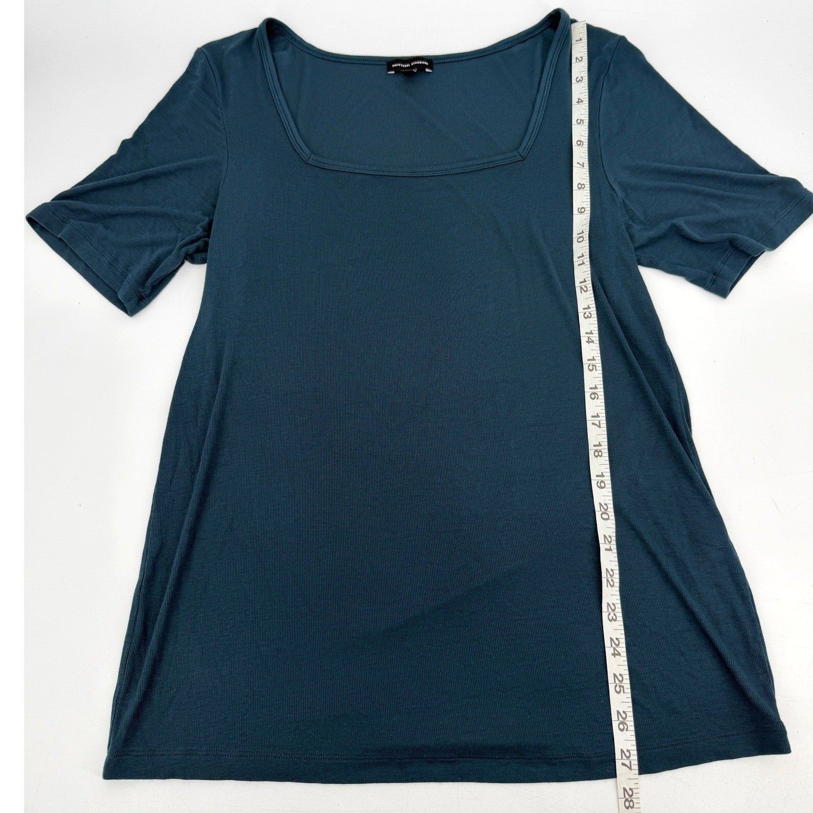 Universal Standard Cloud Ribbed Short Sleeve Square Neck Tee Shirt Sz 18-20