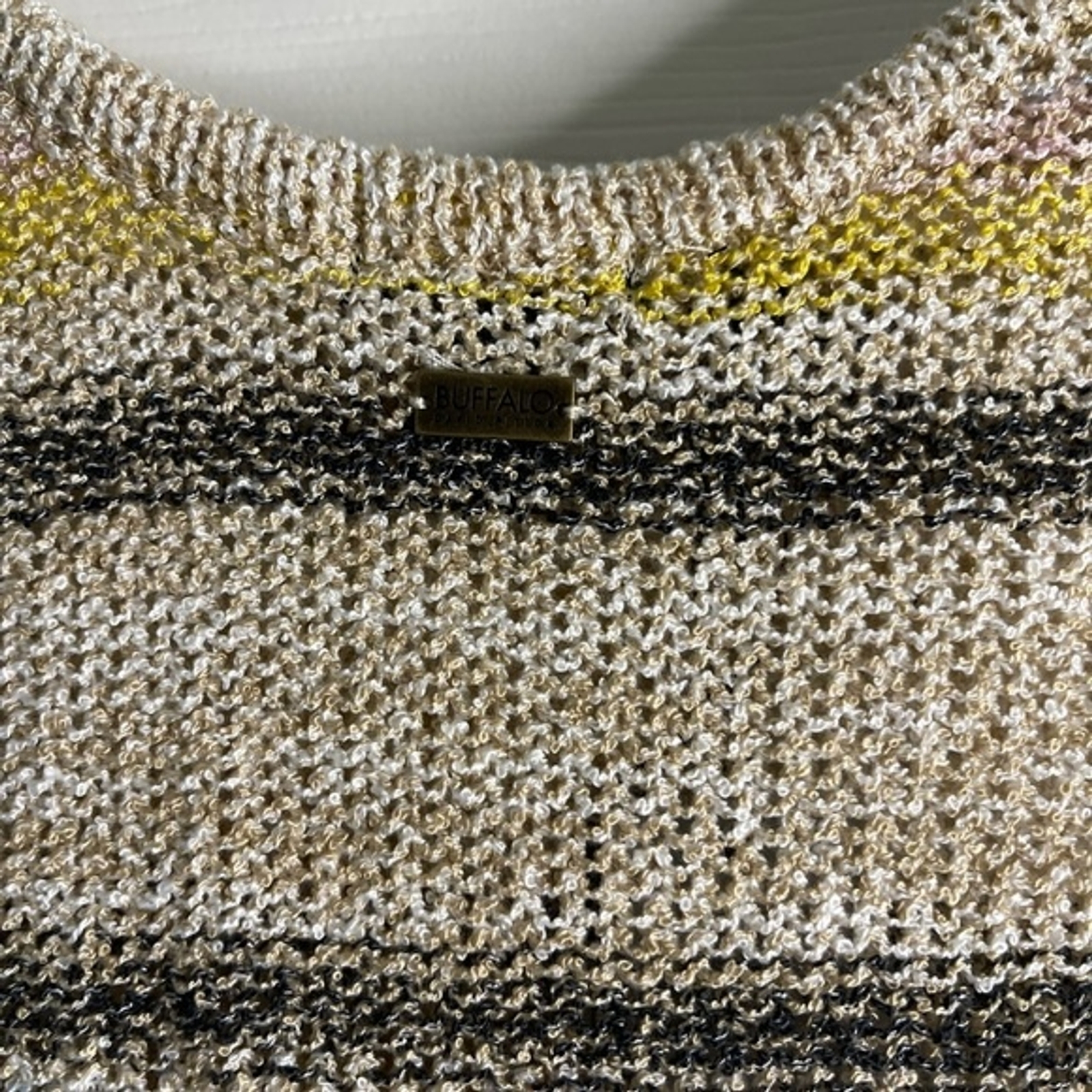 Buffalo David Bitton Knit Stripe Boho Crochet NWT Crop Tank size Medium