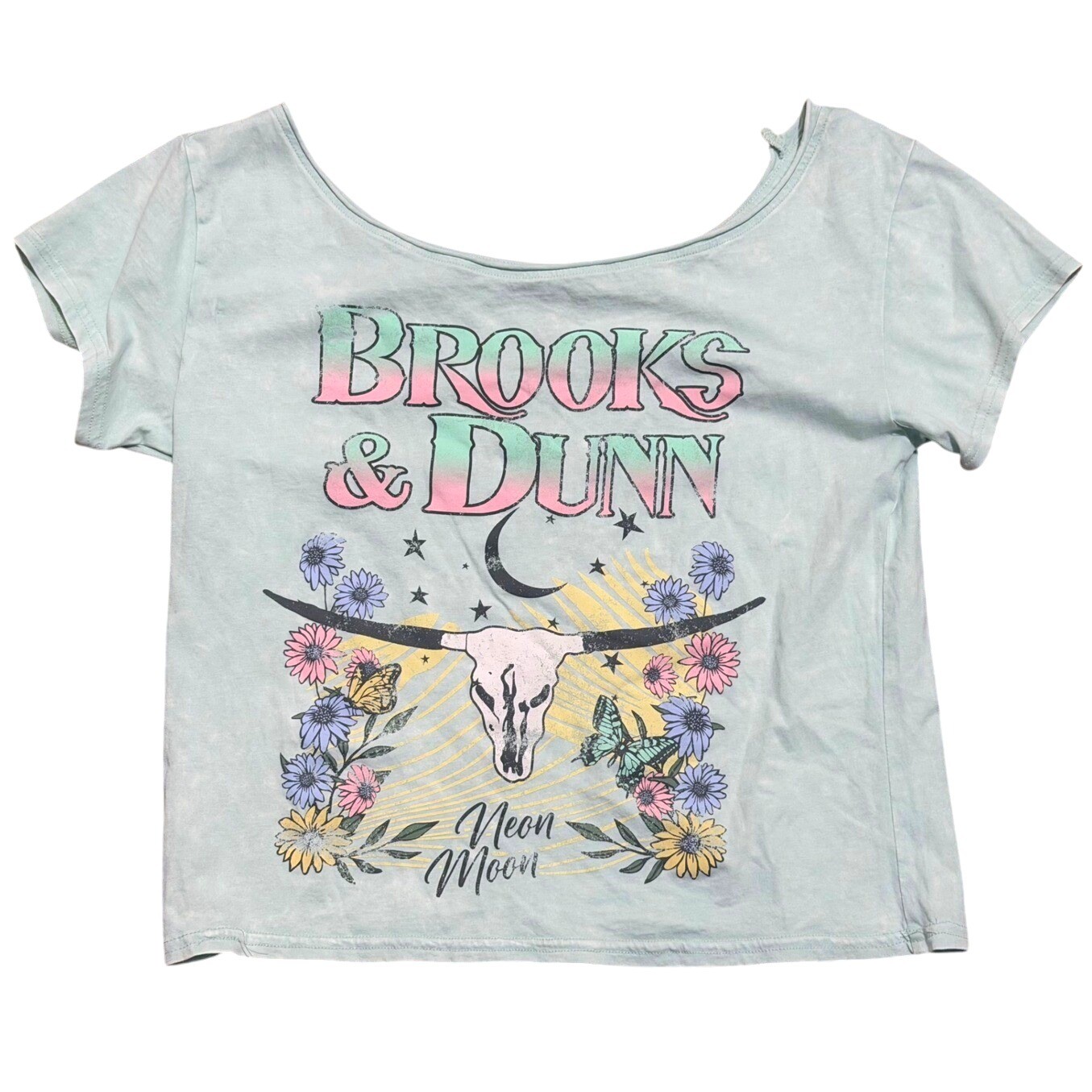 Brooks & Dunn Neon Moon Graphic T-Shirt XS Country Music Band Tee Top Western