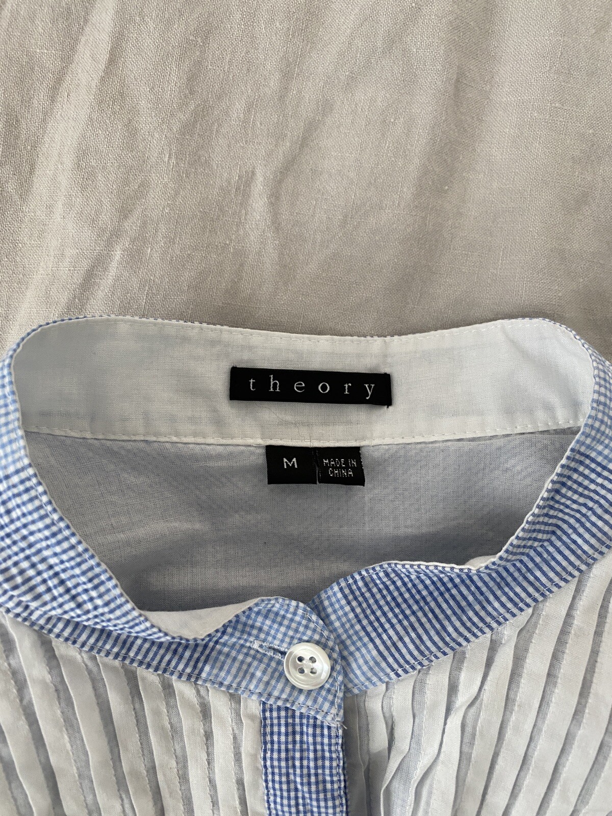 Theory Hamnet C Button Down Striped Shirt Medium