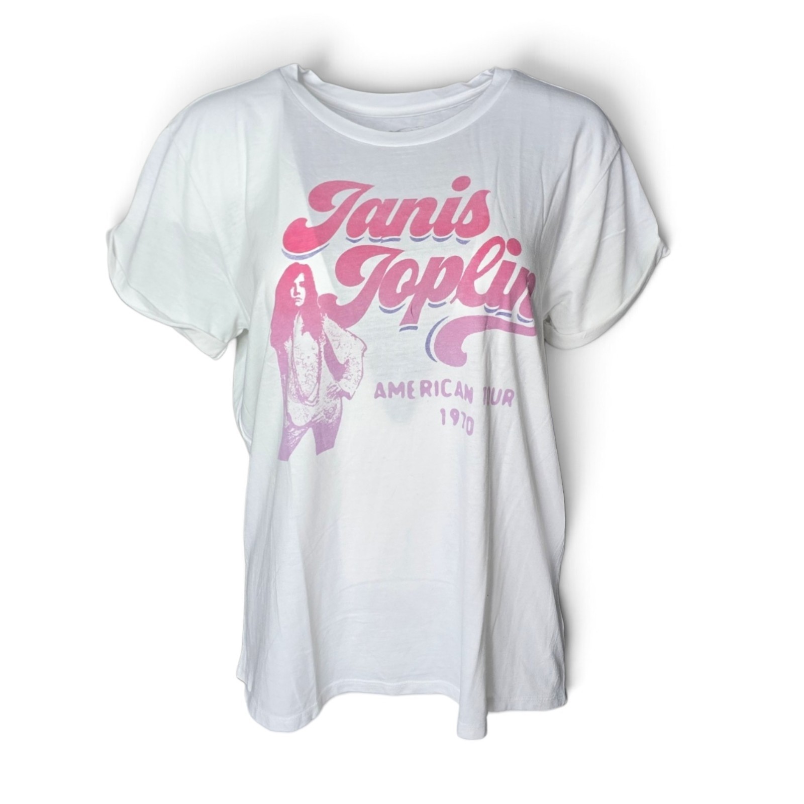 Lucky Brand Janis Joplin Graphic T-Shirt Women’s Large NWT White Band Tee
