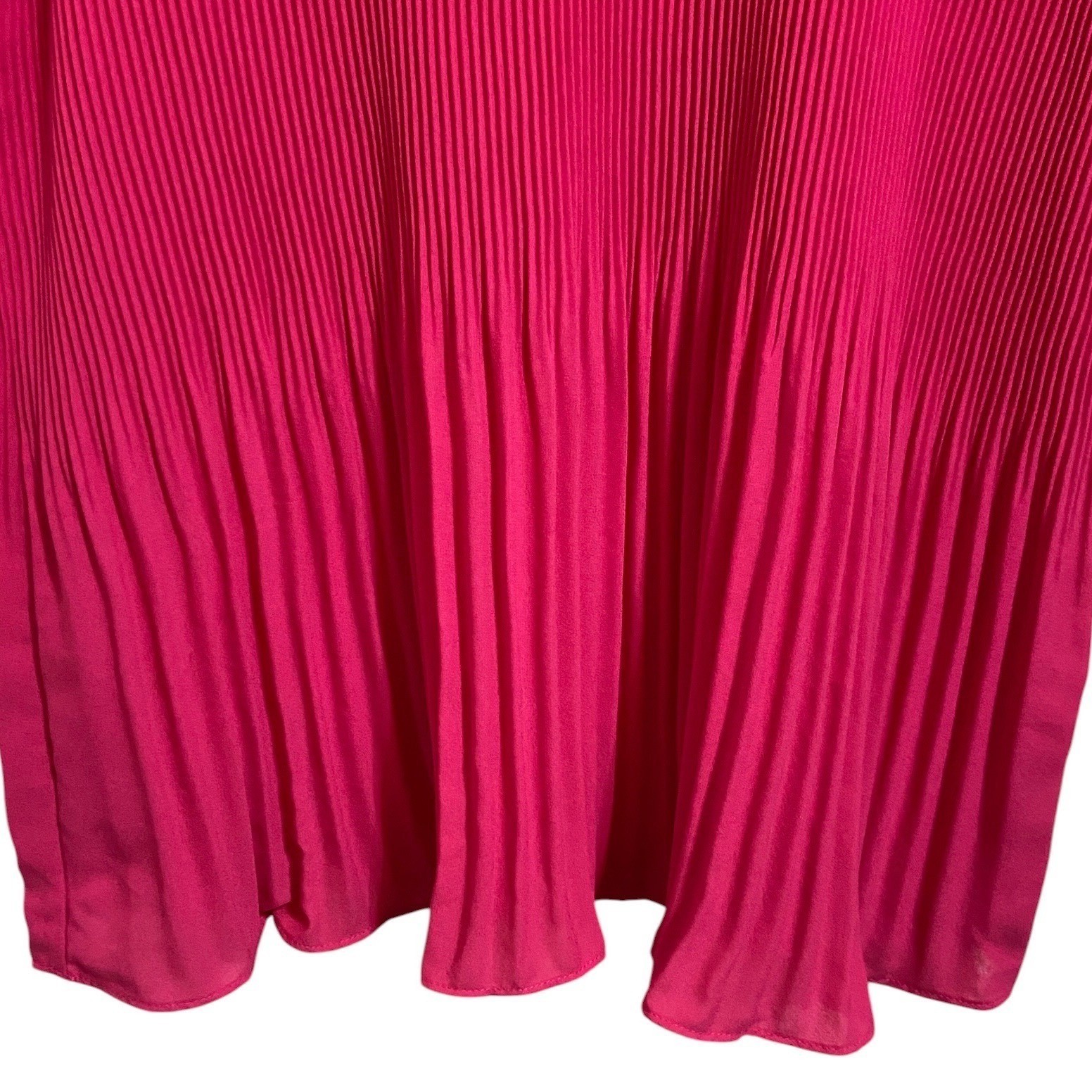 Adrianna Papell Pink Pleated Flutter Sleeve Blouse Barbiecore Event Romantic XL