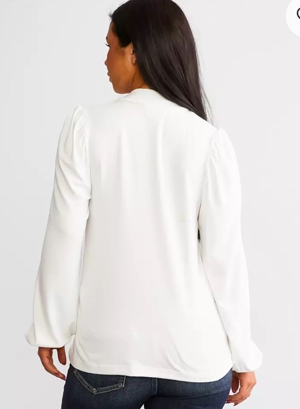 Daytrip Buckle Top Womens L Cream Cut Out Brushed Knit EUC