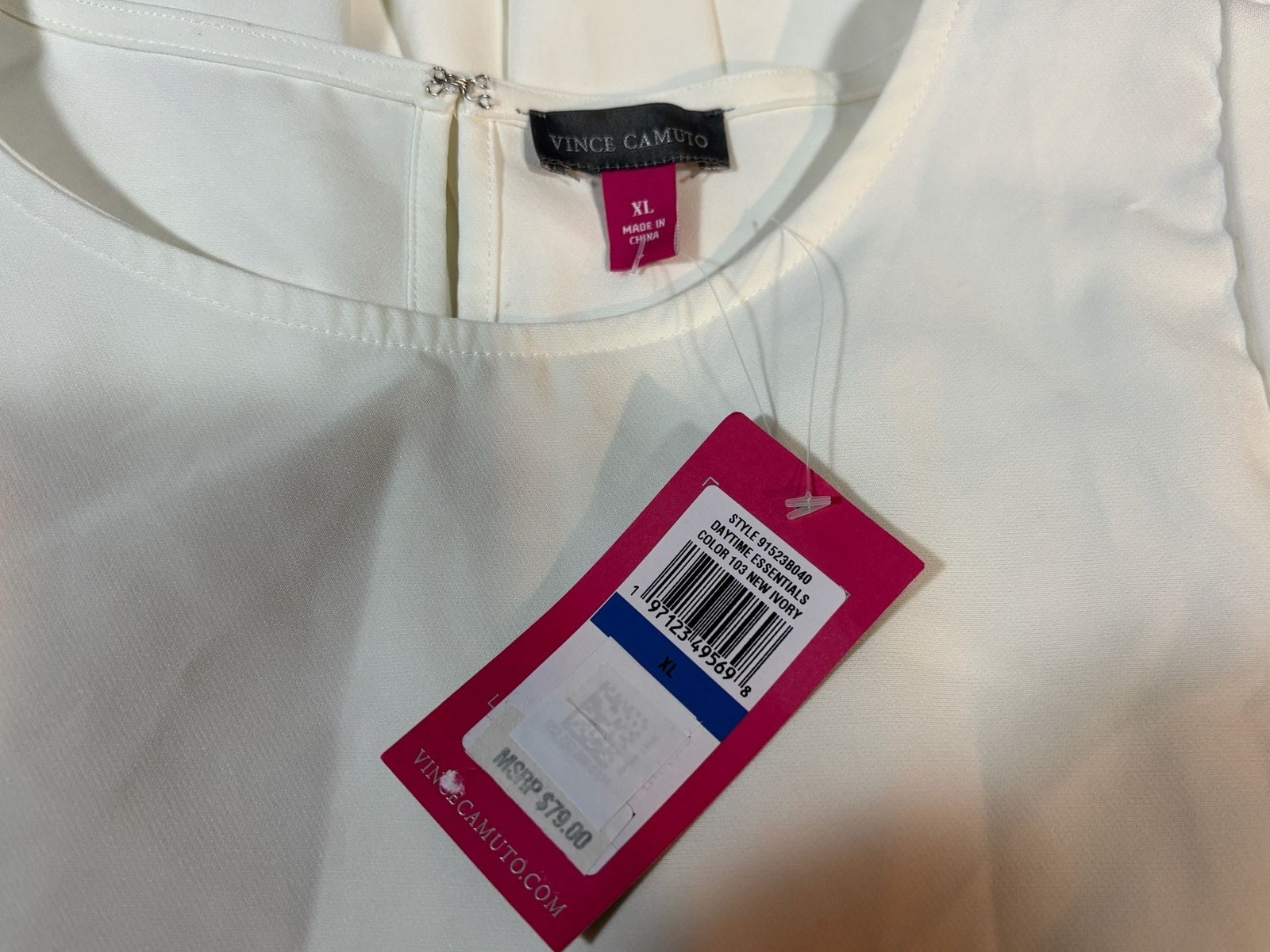 Vince Camuto Daytime Essentials Ivory Cape-Sleeve Blouse