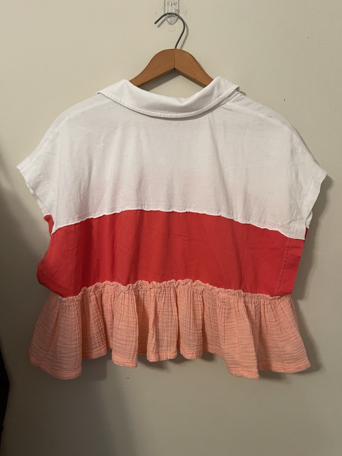 Anthropologie Pilcro Bonfire Rugby Top size XS Cropped Oversized Shirt