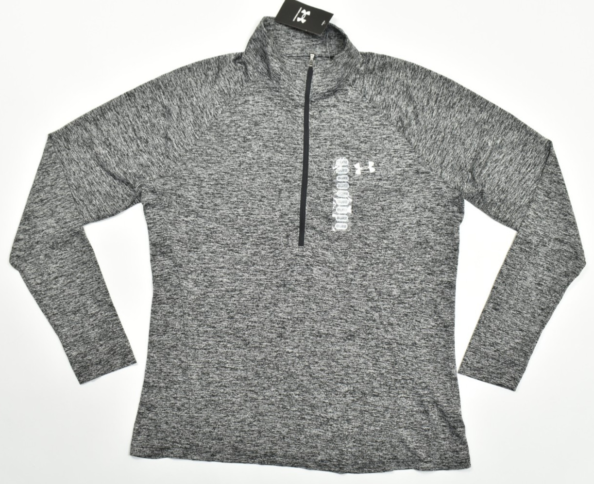 Under Armour Women’s Tech 1/2 Zip Twist Pullover Top Gray Heather 2XL NWT
