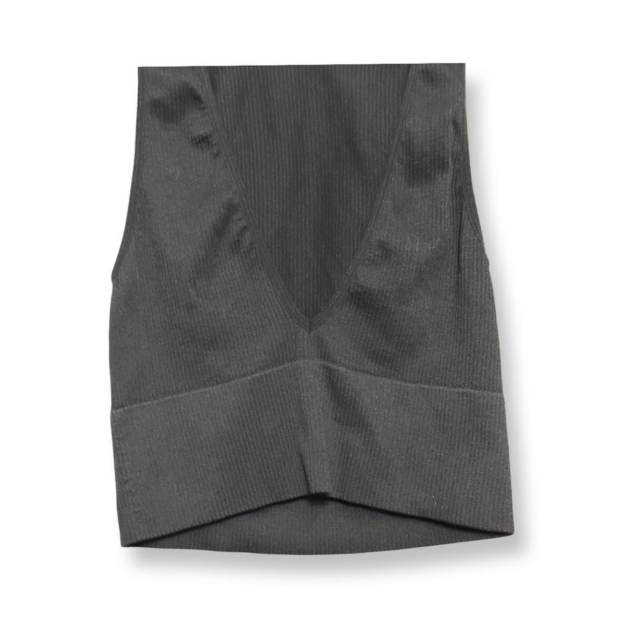 Priceless Crop Top Ribbed Texture V-Neckline Sleeveless Form Fitting Black W S/M