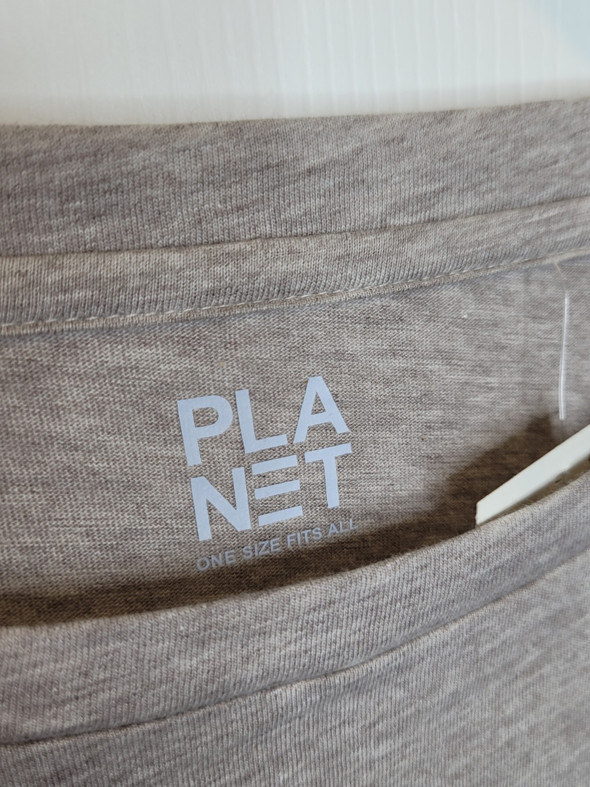 Planet by Lauren G Long Sleeve Boxy Tee One Size Gray Polka Dot Border NEW