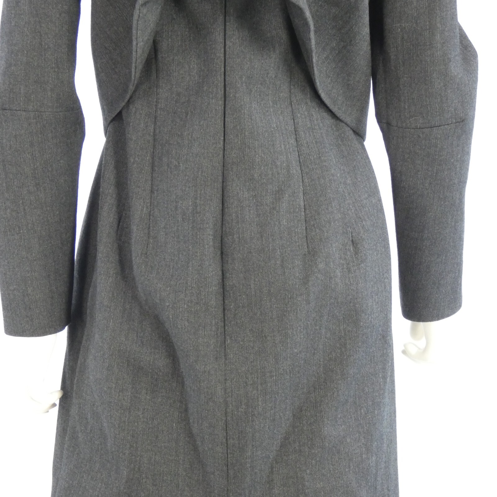 Jil Sander Dress Structured Back Overlay Vintage 1990s Charcoal Grey 40 UK 12 14