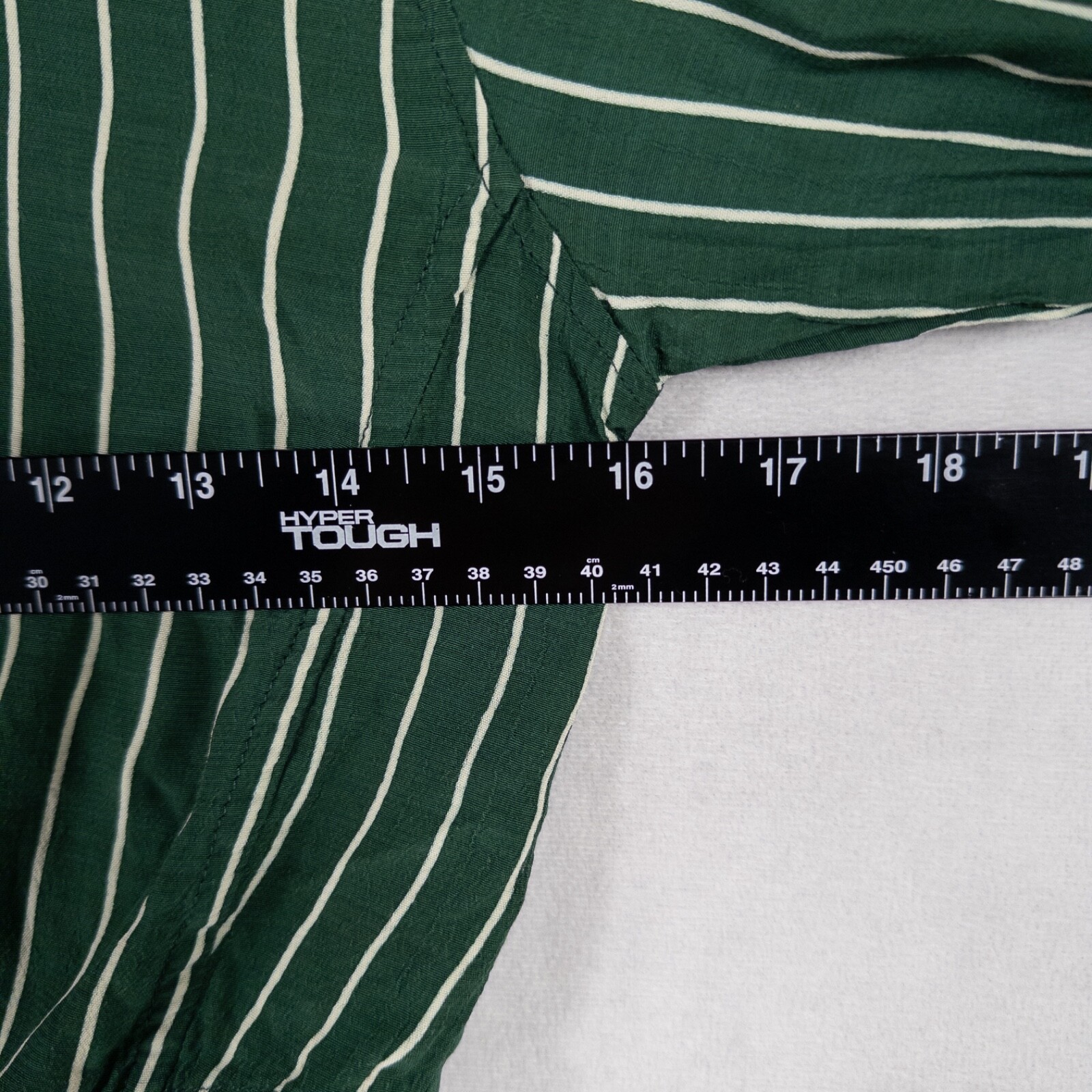 Faithfull The Brand Shirt US 2 Green White Stripe Button Up Cropped Knotted Hem