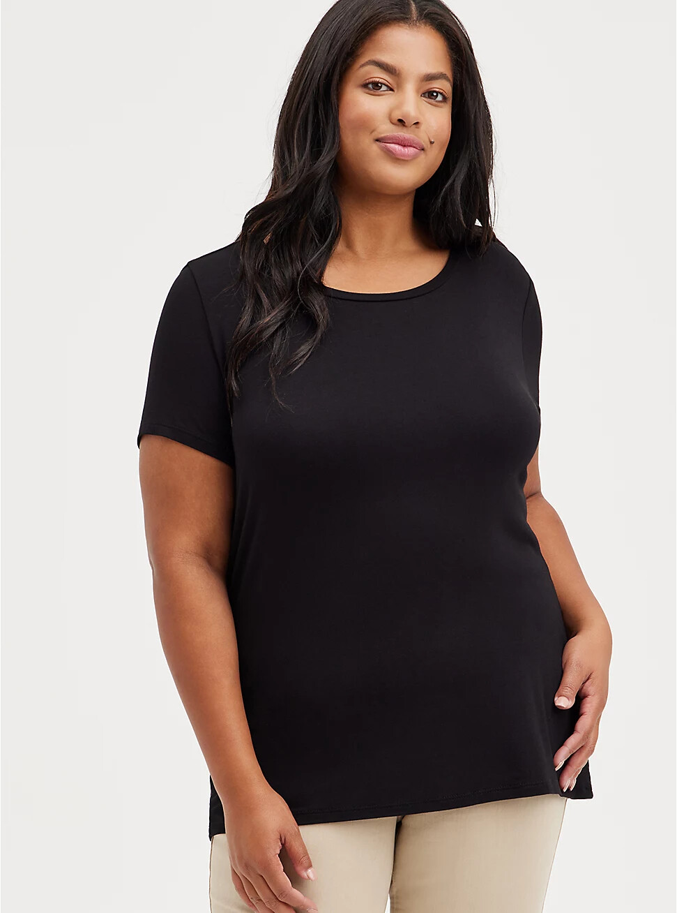 TORRID SIGNATURE JERSEY BLACK EVERYDAY TEE TOP SIZE 00 (M/L-10) NEW