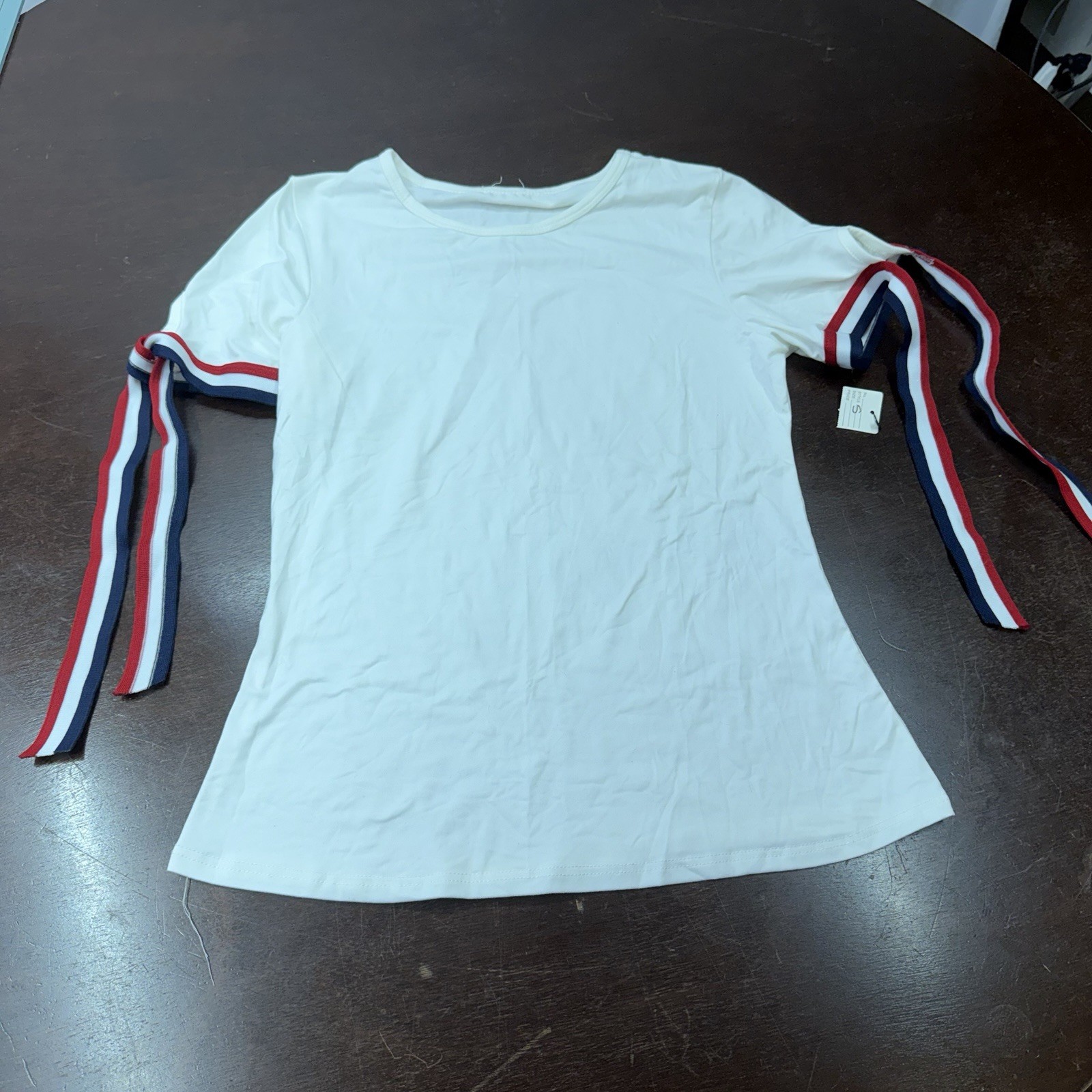 Red White And Blue America Women’s Cotton Tie-Sleeve Top