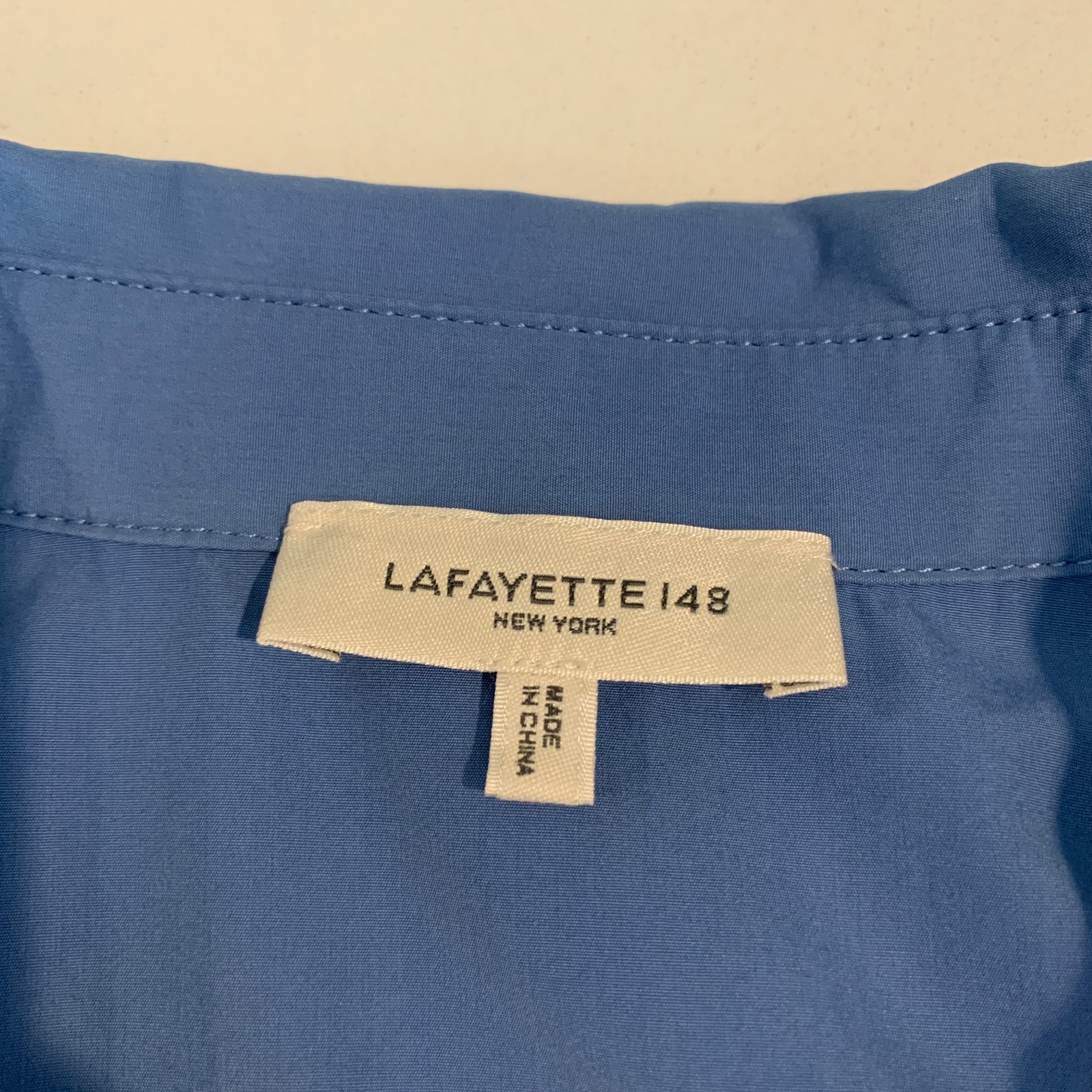 Lafayette 148 New York Blouse Womens M Medium Split Neck Popover Bracelet Sleeve