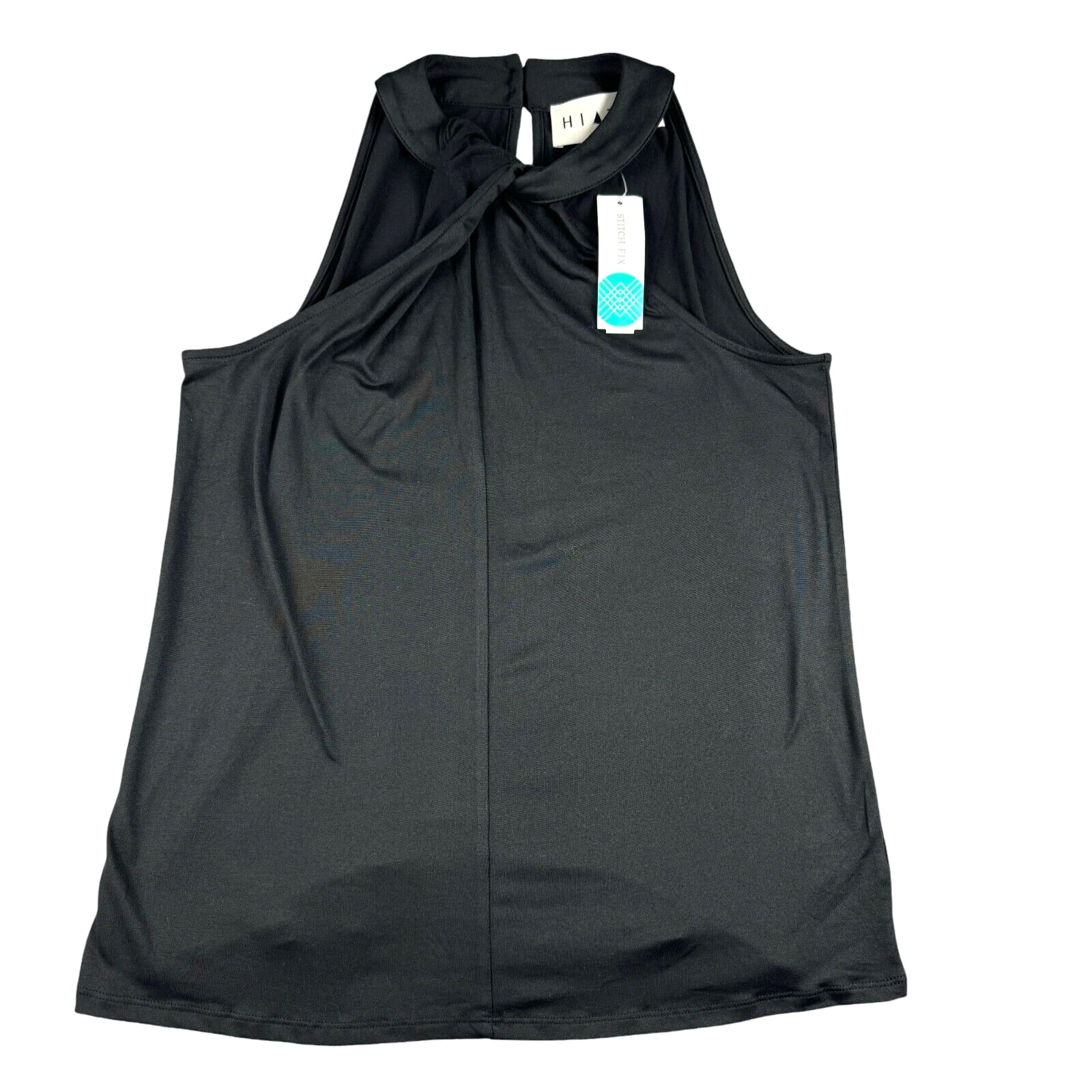 Hiatus Top Women’s Small Black Sleeveless Halter Knit Blouse Shirt Solid Joele
