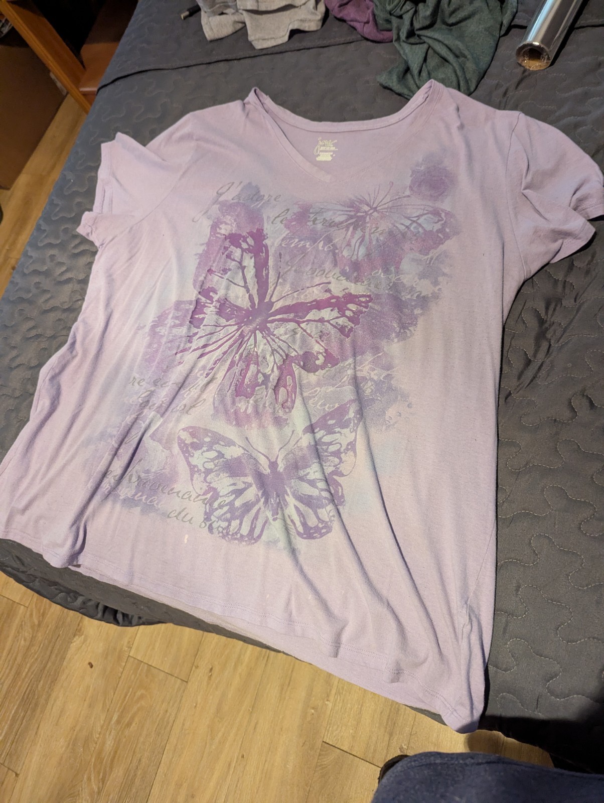 Just My Size 5x Plus Size Graphic T Shirt Butterflies