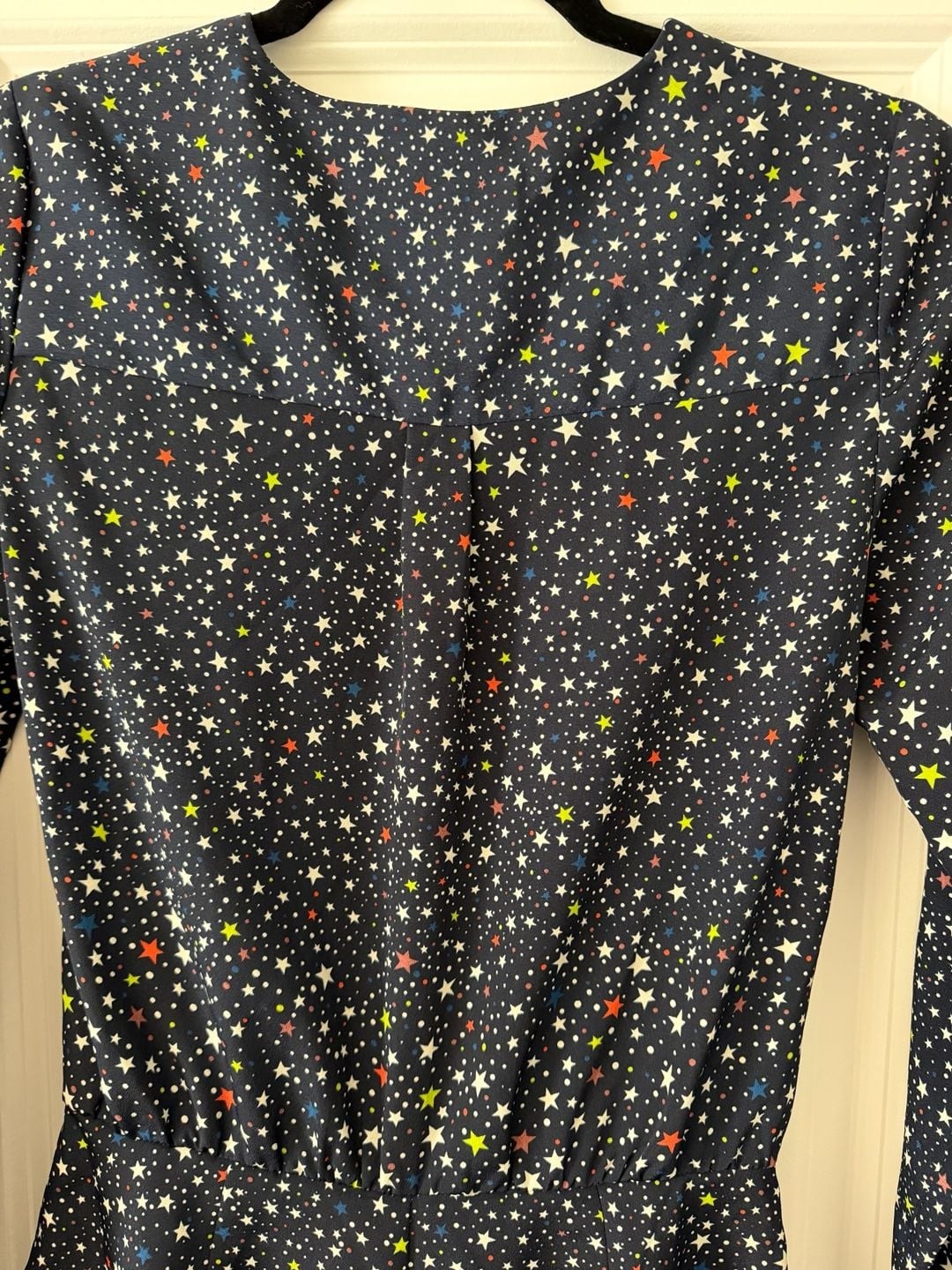 LIKELY Star Print Front-Tie Button-Down Blouse
