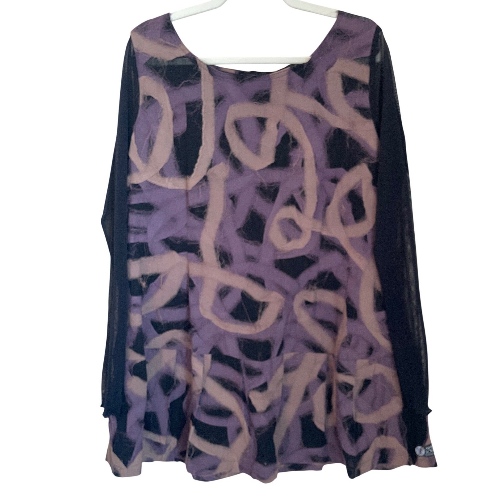 Maria Lovisa Icelandic Black Purple Fiber Art to Wear Avant Garde Tunic One Size